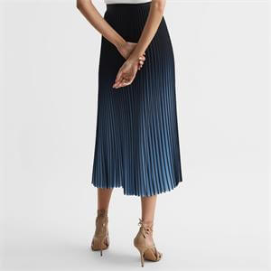 REISS MARLIE Ombre Pleated Midi Skirt